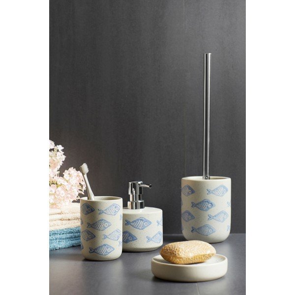Синя и бяла керамична чаша за четки за зъби Aquamarin - Wenko-image-1