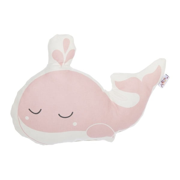 Розова бебешка възглавница с памук Mike & Co. NEW YORK Възглавница играчка кит, 35 x 24 cm - Mike & Co. NEW YORK