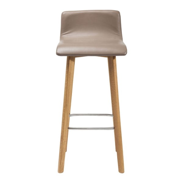 Šedá barová židle s koženým čalouněním Kare Design Levi