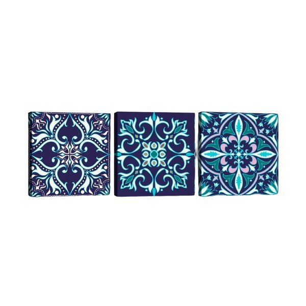 Комплект от 3 картини Синьо Mandala - Tablo Center