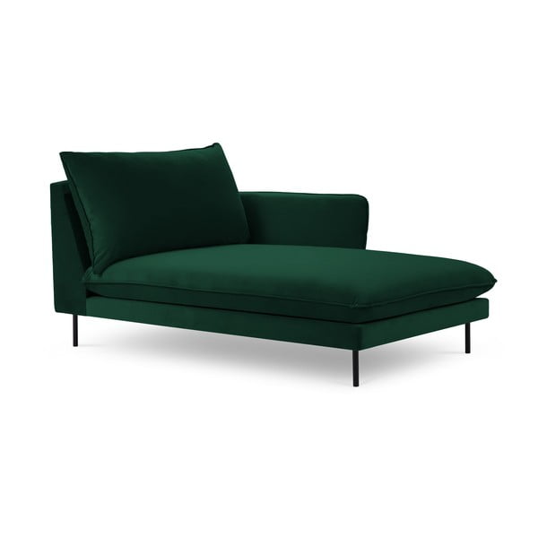 Тъмнозелено кадифено кресло за отдих (десен ъгъл) Vienna - Cosmopolitan Design