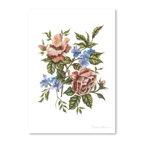 Плакат "Рустик букет от диви цветя" от Шилин Луиз, 30 x 42 cm - Americanflat