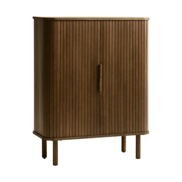 Кафяв шкаф в дъбов декор с плъзгащи се врати 113x90 cm Cavo - Unique Furniture-image-4