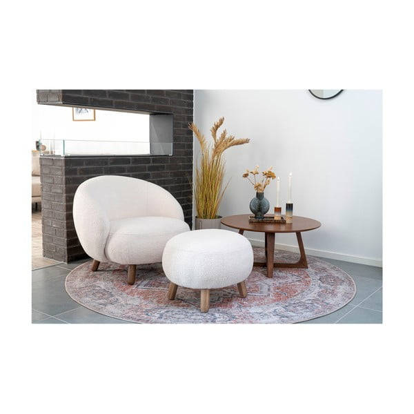 Кремав фотьойл с табуретка Savona – House Nordic-image-1