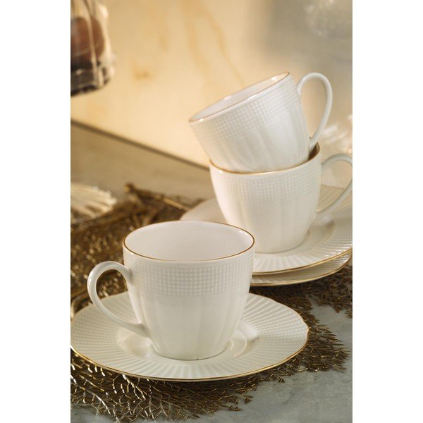 Комплект от 6 порцеланови чаши за кафе с чинийка Kutahya Café, 200 ml - Kütahya Porselen-image-1