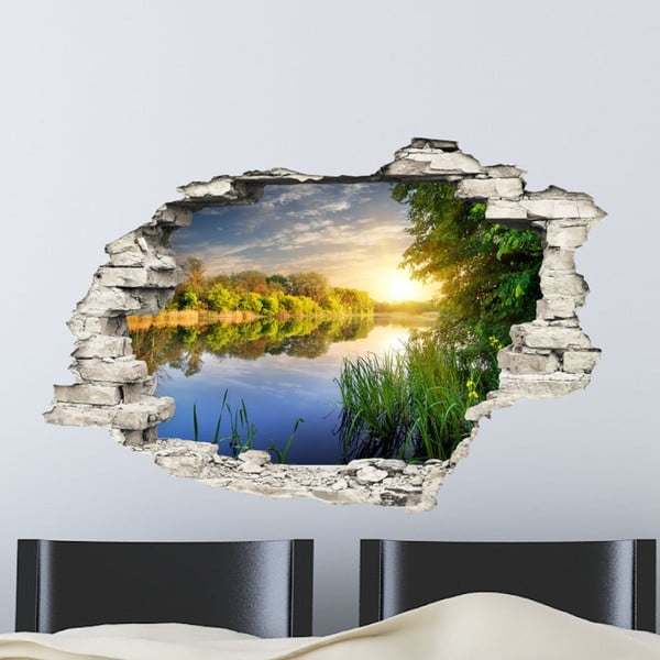 Стикер за стена Езеро, 60 x 90 cm - Ambiance