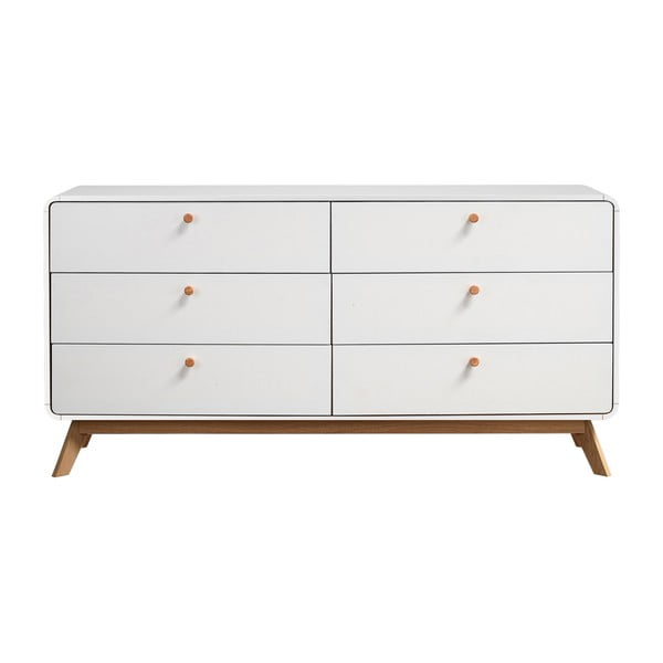 Бял нисък скрин 150x74 cm Caitlin – Støraa-image-3