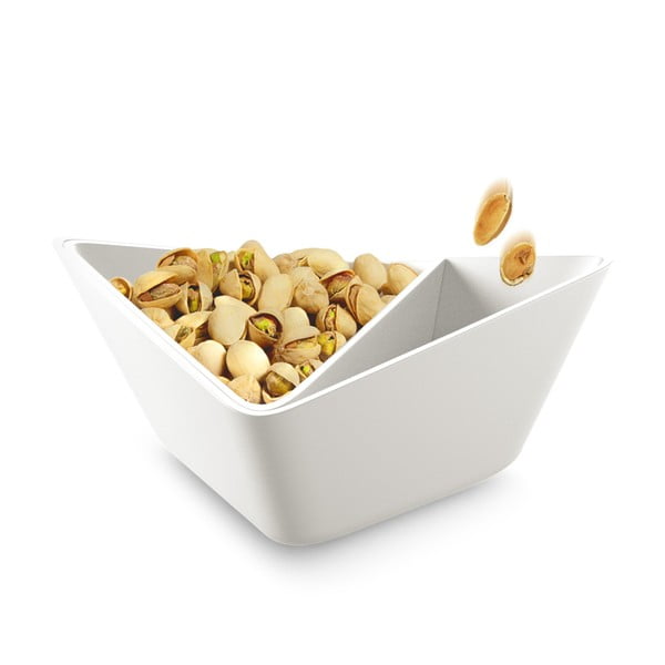 Trojitá servírovací miska Nut+Olive Bowl, bílá