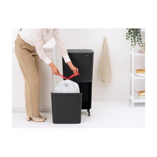 Тъмносиво пластмасово кошче за боклук 20+25 l за рециклиране SortUp Recycle Hi – Brabantia-image-3