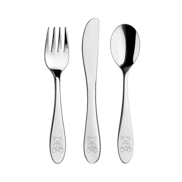 Детски прибори от неръждаема стомана в сребристо 3 бр. - Orion