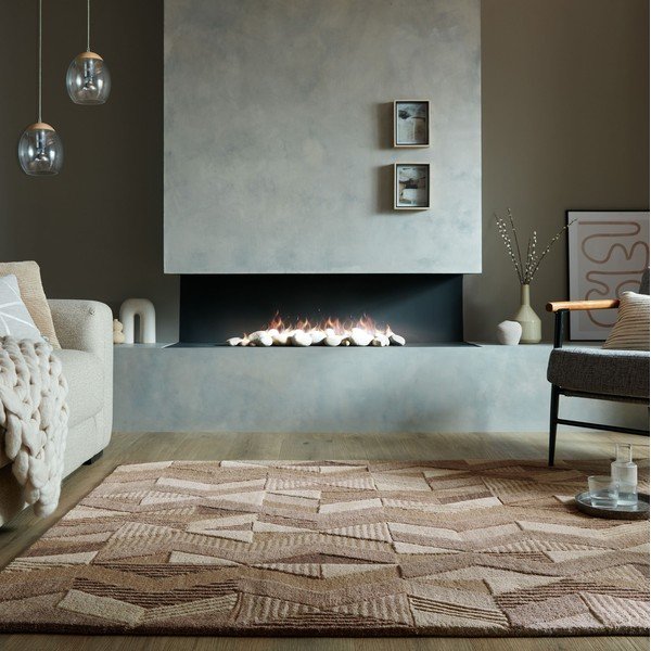 Кафяв ръчно изработен вълнен килим 200x290 cm Moda Asher – Flair Rugs-image-1