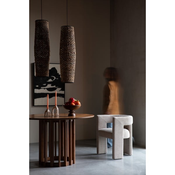 Кремав тапициран трапезен стол с подлакътници Medina – Dutchbone-image-1