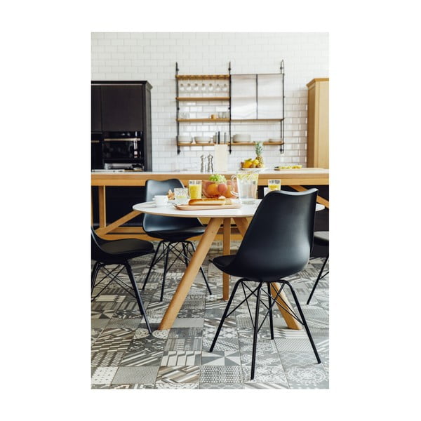 Комплект от 2 черни стола с черна метална основа Eco - Bonami Essentials-image-1