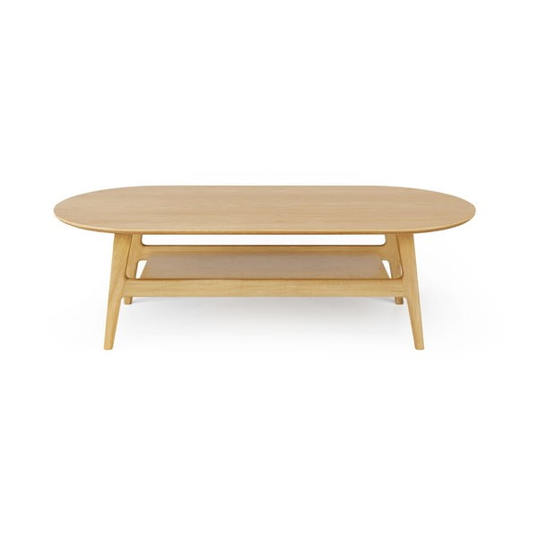 Масичка за кафе от декор от дъб в естествен цвят 60x130 cm Curved – Woodman