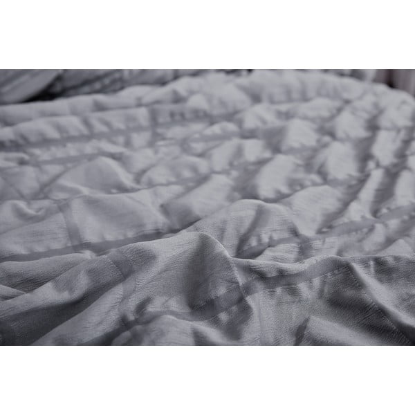 Черно-сиво крепово спално бельо за единично легло  140x200 cm Naomi – My House-image-3