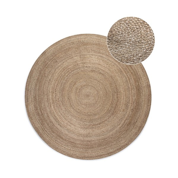 Сиво-бежов двустранен ютен кръгъл килим ø 200 cm Braided – Hanse Home