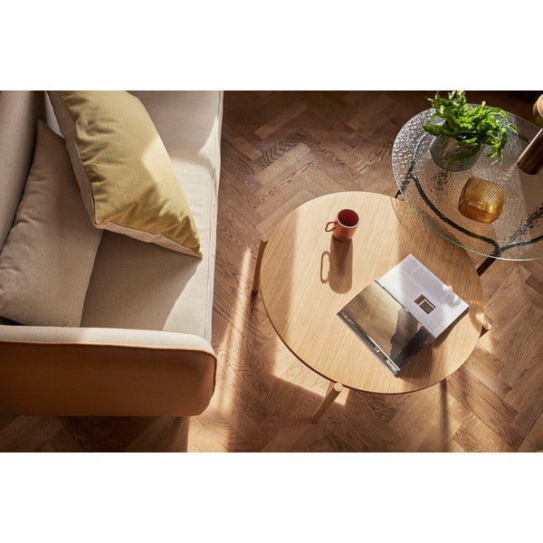 Черна кръгла масичка за кафе със стъклен плот ø 80 cm Orbit – Hübsch-image-1