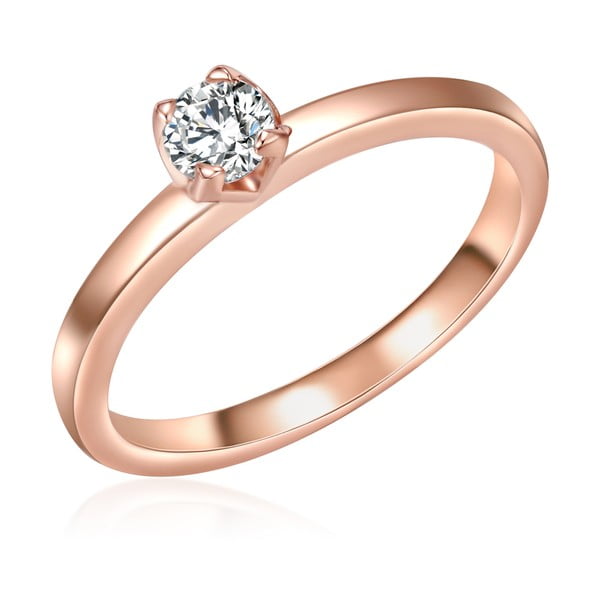 Dámský prsten v barvě růžového zlata Tassioni Kris, vel. 54