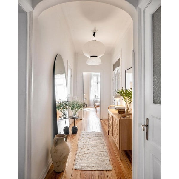 Бяла вълнена пътека подходяща за пране и ръчно изработена 70x200 cm Enkang Ivory – Lorena Canals-image-1