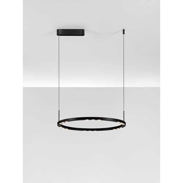 Матово черно алуминиево LED затъмняващо се висящо осветително тяло ø 60 cm Lunette – Nova Luce-image-4