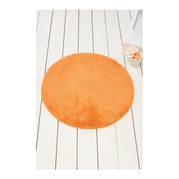 Оранжева постелка за баня Colors of Cap, ⌀ 90 cm - Foutastic