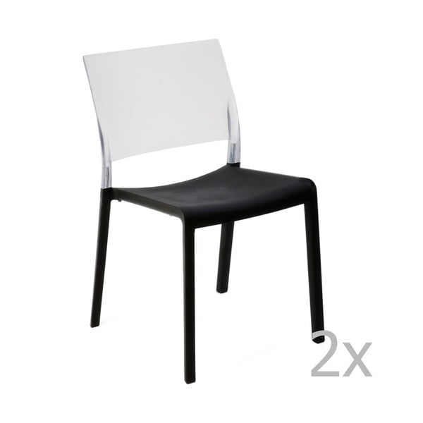Комплект от 2 черно-бели градински стола за хранене Fiona - Resol