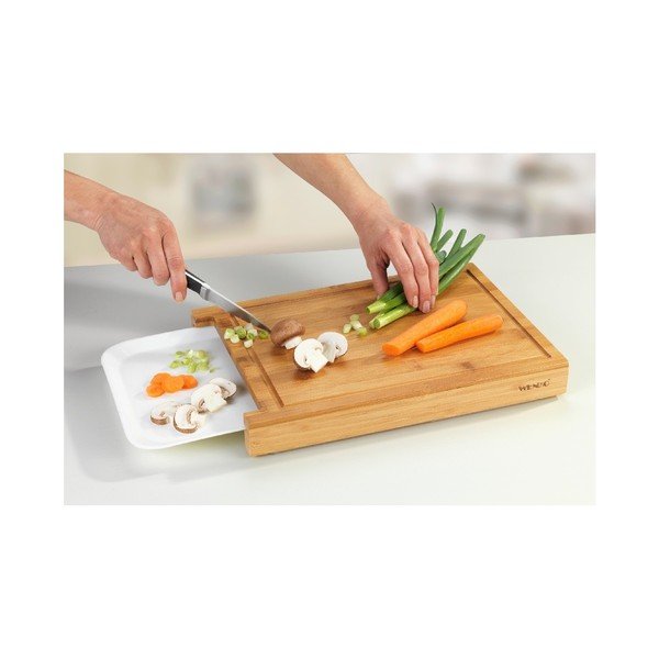 Бамбукова дъска за рязане с едно чекмедже Bruno - Wenko-image-2