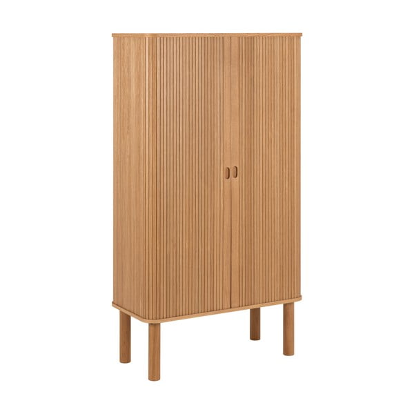 Шкафче от дъб  с плъзгащи се врати в естествен цвят 80x145 cm Langley – Actona-image-2