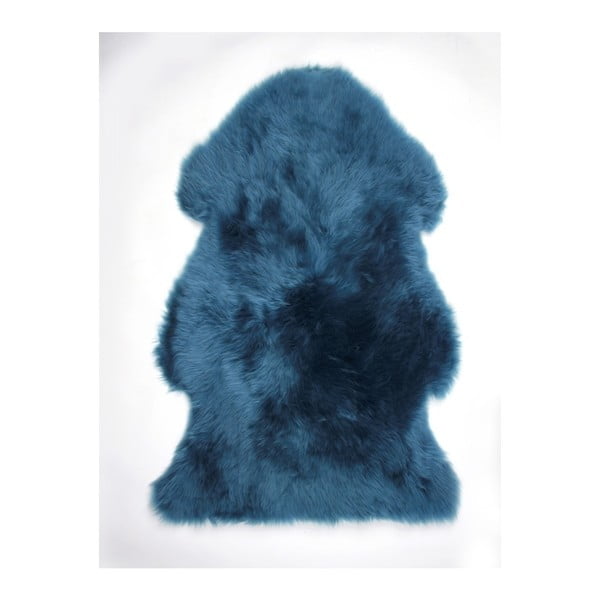 Modrý vlněný koberec z ovčí kožešiny Auskin Parlan, 95 x 60 cm