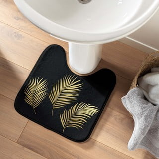 Черно-златист килим за баня WC 45x45 cm Orbella – douceur d'intérieur