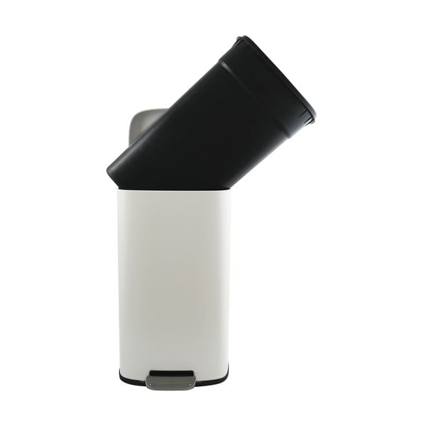 Стоманено кошче за боклук с педал в матово бял цвят 50 l   Akira – Spirella-image-3