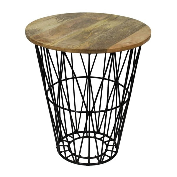 Příruční stolek z mangového dřeva a kovu HSM collection Mahita, ø 45 cm