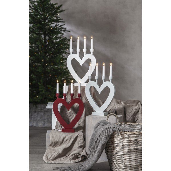 Червен коледен свещник с LED осветление , височина 45 cm Dala - Star Trading-image-1