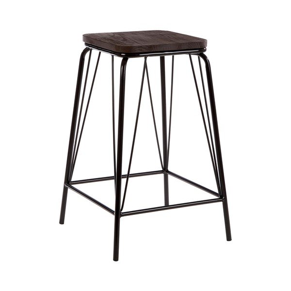 Черен/кафяв стол от масивен бряст District – Premier Housewares