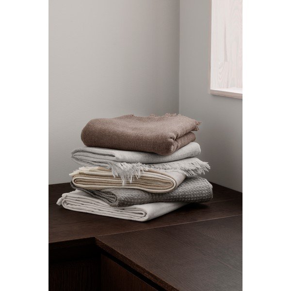 Кафява вълнена покривка за легло Merino - Blomus-image-2