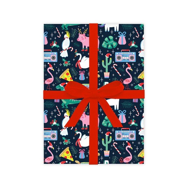 5 листа опаковъчна хартия, 50 x 70 cm Crazy Christmas - eleanor stuart-image-2