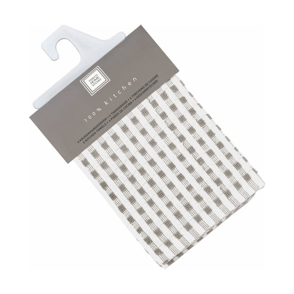 Комплект от 6 кафяви памучни кърпи за чай Cristal, 32 x 35 cm Terry - Tiseco Home Studio