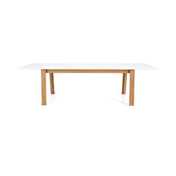 Бяла сгъваема маса за хранене с крака от дъбово дърво Profil - Tenzo-image-2