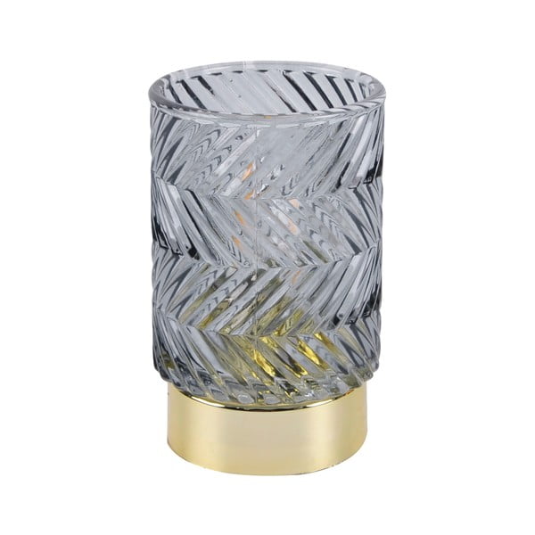 Сива LED стъклена светлинна декорация Zig Zag - PT LIVING