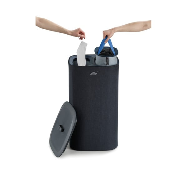 Антрацит текстилен кош за пране 2x30 л Tota – Joseph Joseph-image-4