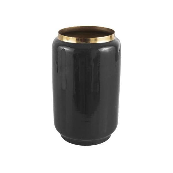 Черна ваза със златни детайли Flare, височина 22 cm - PT LIVING
