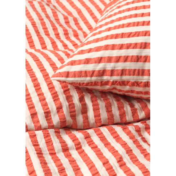 Крепирано единично спално бельо в бежово и тухлено 140x200 cm Bæk&Bølge - JUNA-image-2