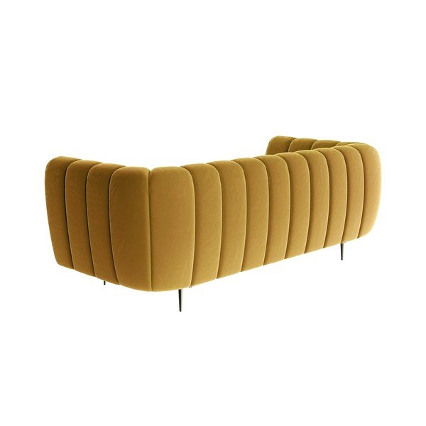 Меденожълт кадифен диван , 210 cm Shel - Ghado-image-3