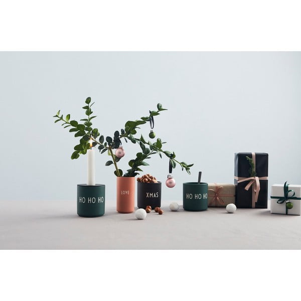 Тъмнозелена порцеланова чаша Фаворит Ho Ho Ho - Design Letters-image-3