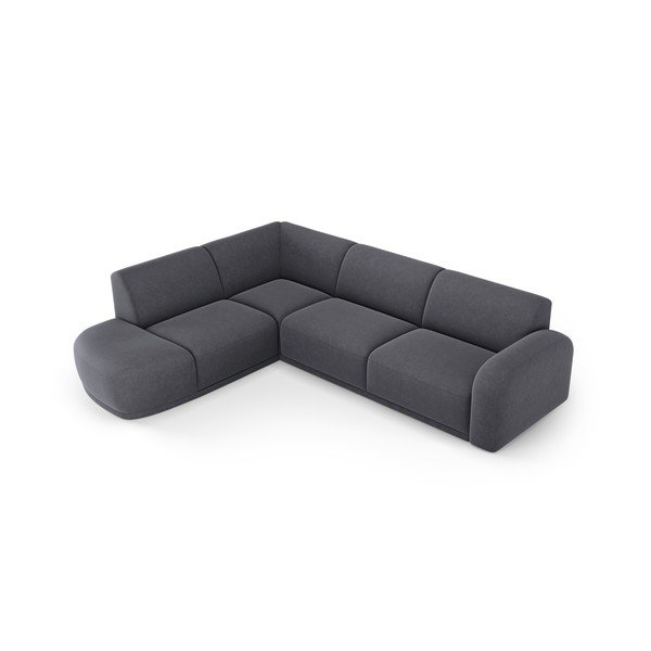 Сив кадифен ъглов диван Erin – Micadoni Home-image-4