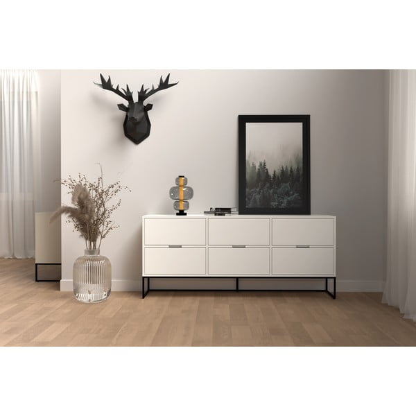 Бял скрин с черни метални крака Lipp - Tenzo-image-1