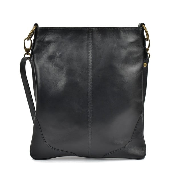 Черна кожена чанта Mangotti Pasca - Mangotti Bags
