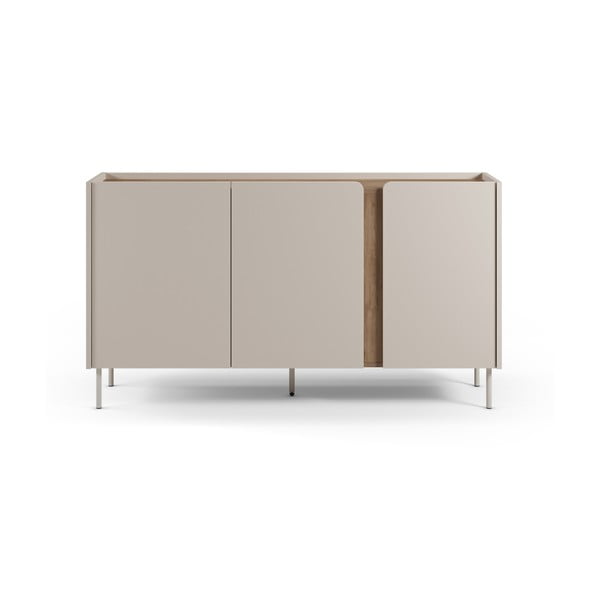 Кремаво-естествен скрин от декор от дъб  150x82,5x40,5 cm Lucile – Marckeric