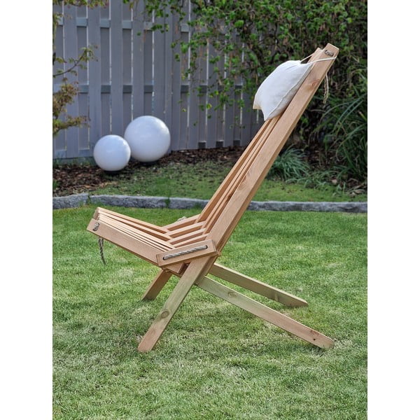 Дървен градински стол в естествен цвят Falun - Garden Pleasure-image-2