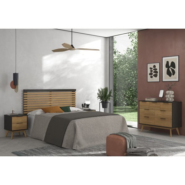 Табла за глава от черен/естествен бор 163x100 cm Lavis - Marckeric-image-1